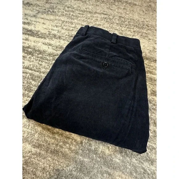 Brooks Brothers Clark Pants Mens Size 38x30 Corduroy Navy Blue Flat Front - Picture 13 of 13